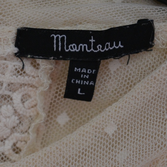 Monteau White Lace Top w/ Under Shirt - Picture 8 of 8